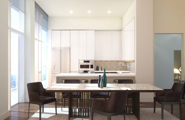 white kitchen with modern design and layout