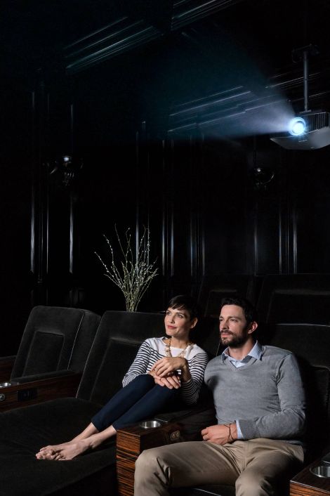 couple watching a movie together in a sony theater