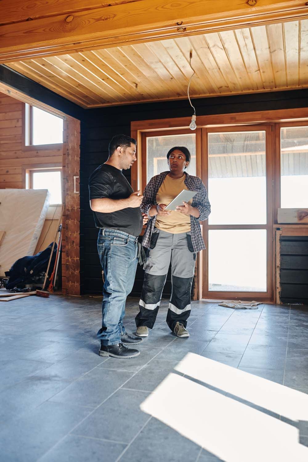 workers in a home 