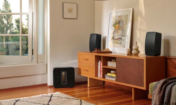 sonos speakers in a living room